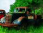 old rusted trucks